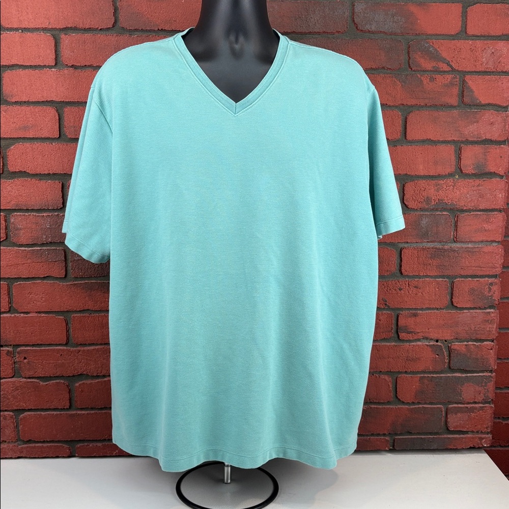 Bass Shirt Mens XXL Teal V-Neck‎